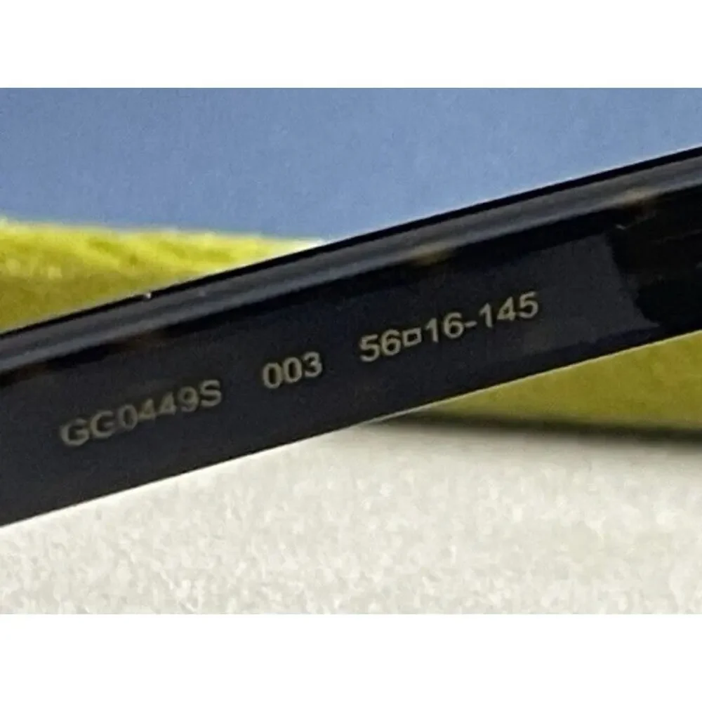 NEW GUCCI GG 0449S 003 HAVANA AUTHENTIC SUNGLASSES Blue Lense Tortoise 56MM $468 - Picture 8 of 10